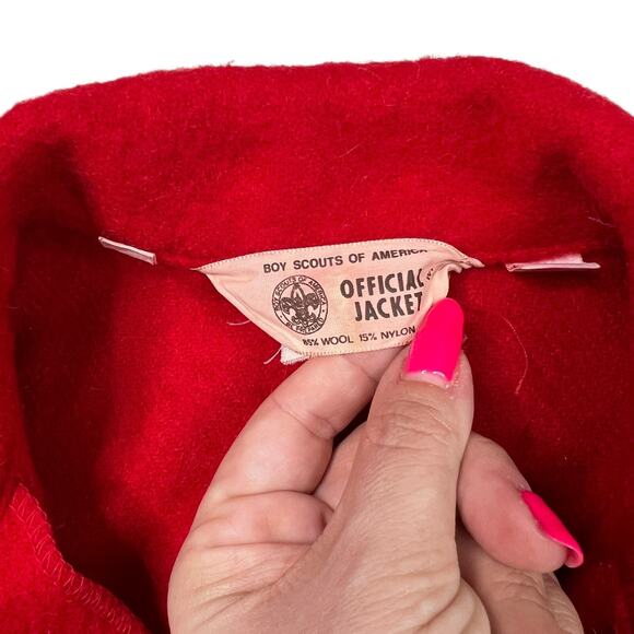 Boy Scouts BSA Vintage 80s Red Wool Official Jacket Youth 20 - Picture 6 of 7
